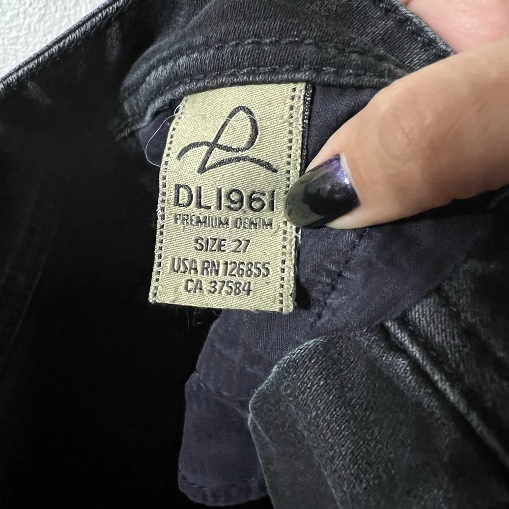 DL1961 Grace High Rise Straight Leg Jeans black wash Sz 27 - Picture 7 of 8
